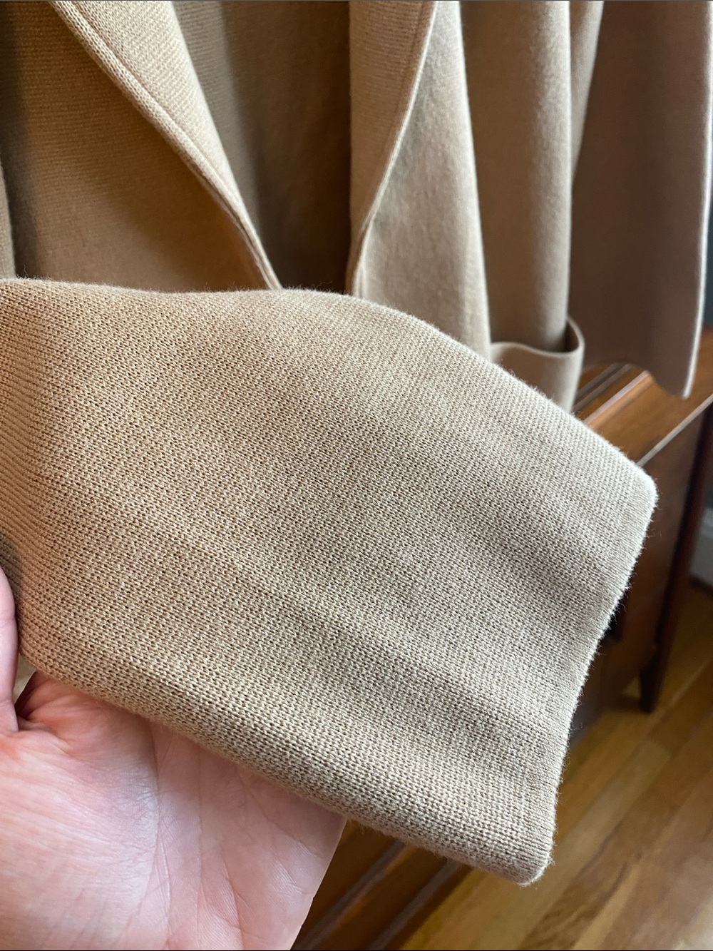 Quince Camel Open-Front Knit Blazer 🧶 - Picture 4 of 6